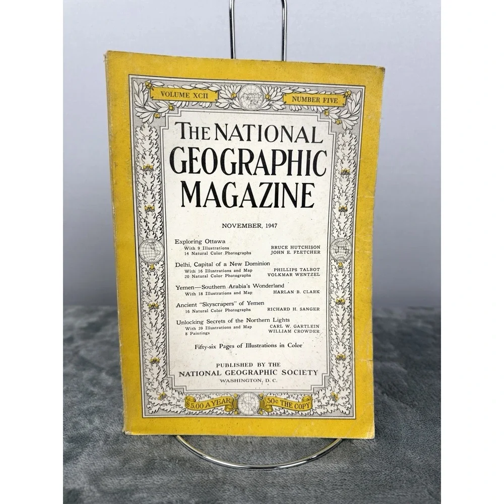 Vintage 1947‎ February National Geographic Journal Magazine Paperback Book
